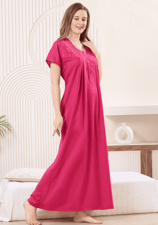 Anaya Flamingo Embroidered Nightgown