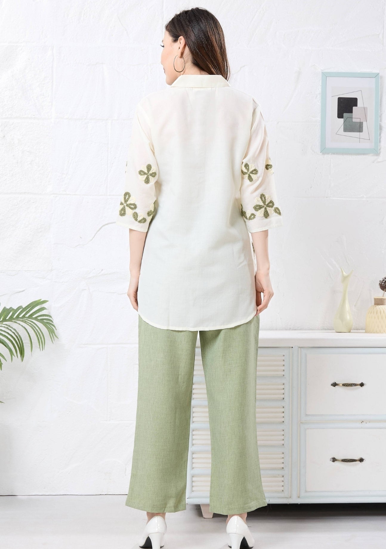 Hazel Green Patchwork Linen Co-ord Set