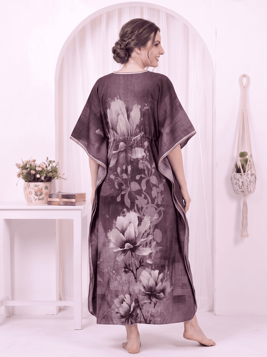ZIA DUSTY MAUVE PRINTED KAFTAN