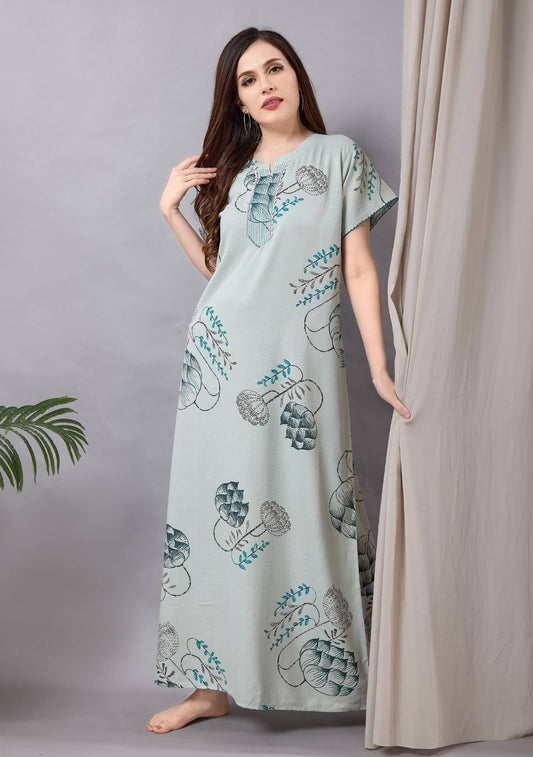 Iris Pastel Blue Print Nightgown
