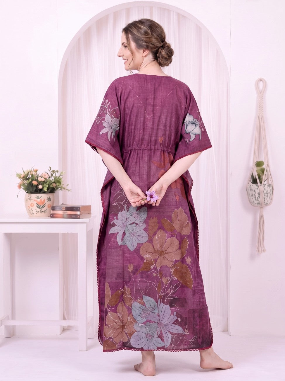 Minka Mulberry Petals Printed Kaftan