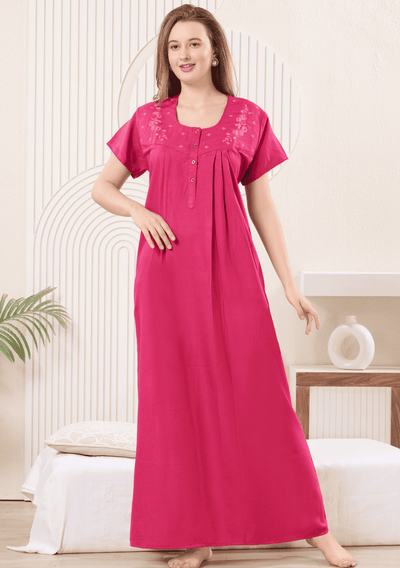 Anaya Flamingo Embroidered Nightgown