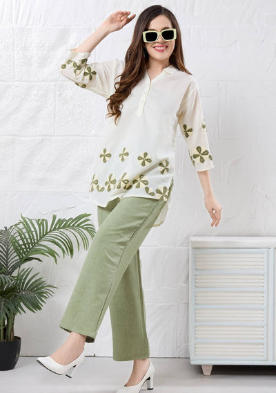 Hazel Green Patchwork Linen Co-ord Set