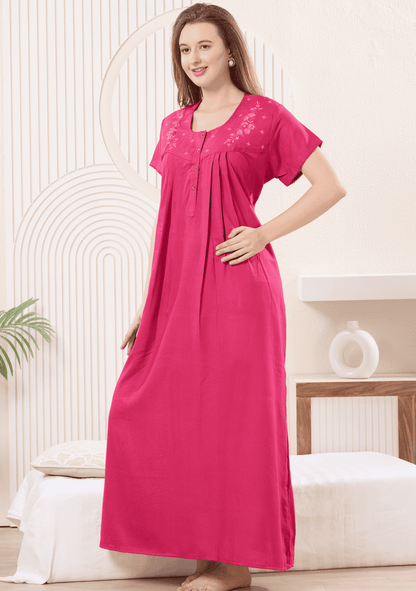 Anaya  Flamingo Embroidered Nightgown