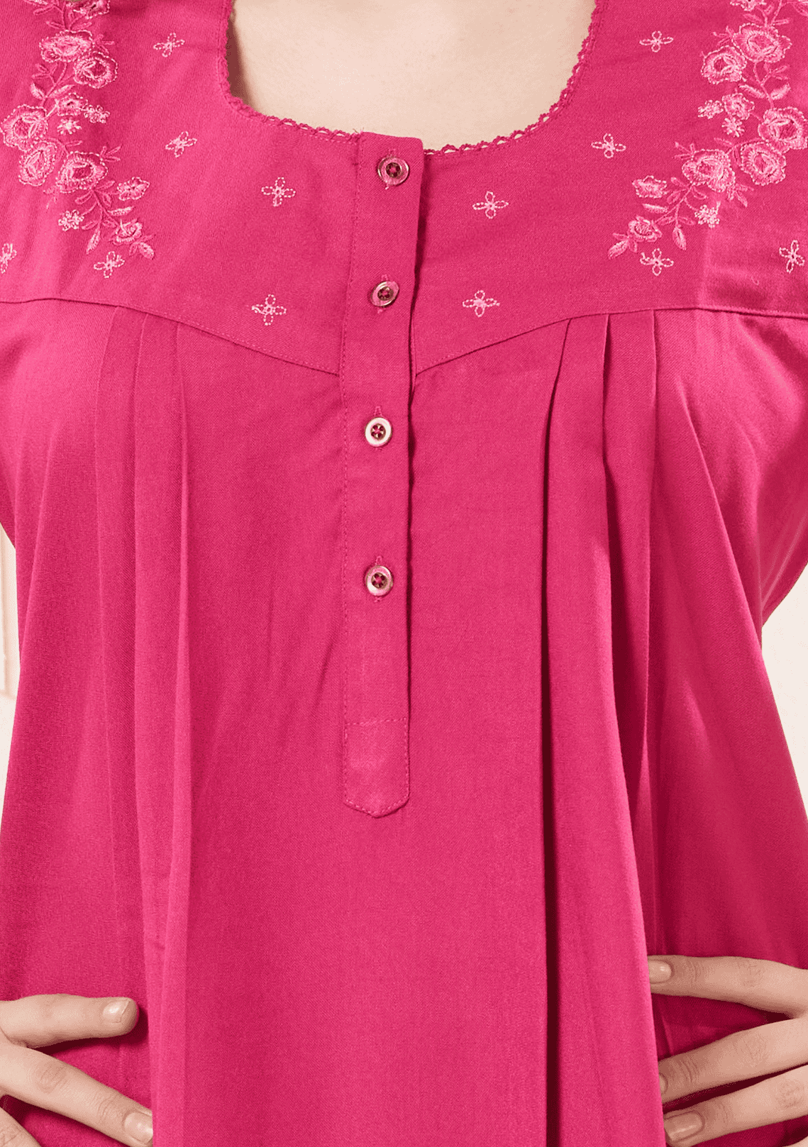 Anaya  Flamingo Embroidered Nightgown