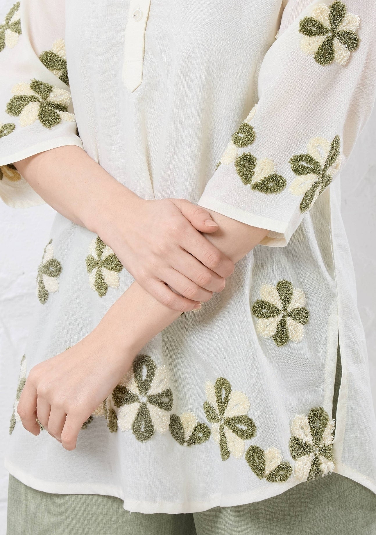 Hazel Green Patchwork Linen Co-ord Set