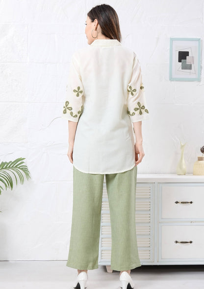 Hazel Green Patchwork Linen Co-ord Set