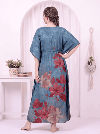Minka Blue Orchid Printed Kaftan