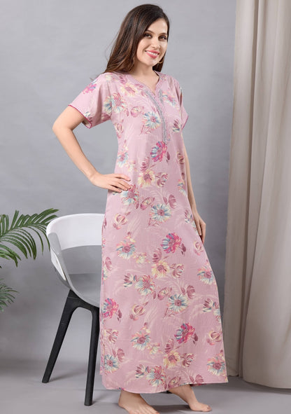 Aurora Blush Floral Lace Nightgown