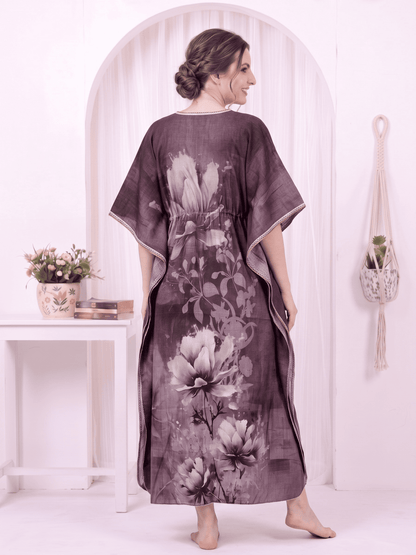 ZIA DUSTY MAUVE PRINTED KAFTAN