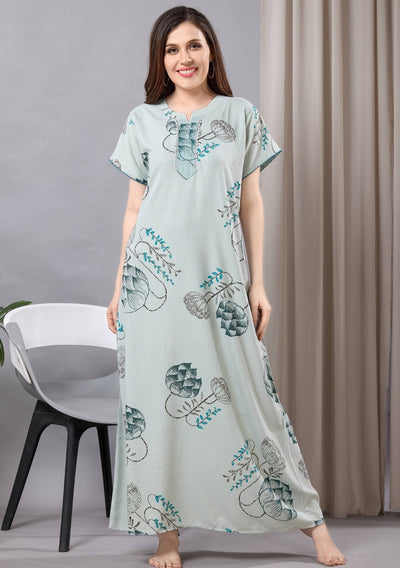 Iris Pastel Blue Print Nightgown