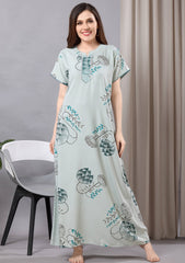Iris Pastel Blue Print Nightgown