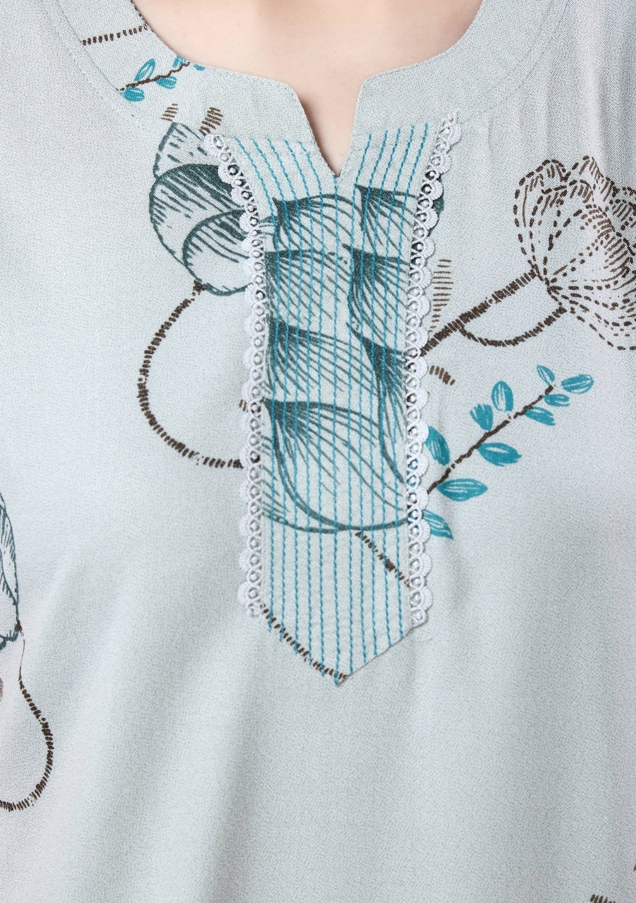 Iris Pastel Blue Print Nightgown