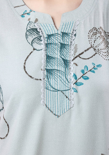 Iris Pastel Blue Print Nightgown