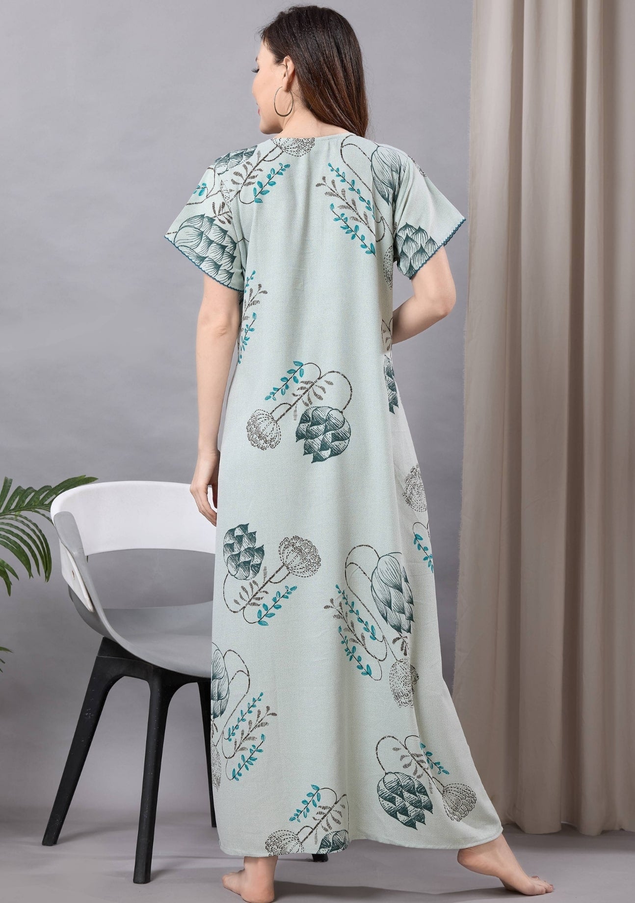 Iris Pastel Blue Print Nightgown
