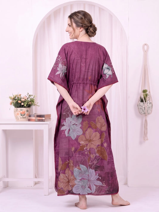 Minka Mulberry Petals Printed Kaftan