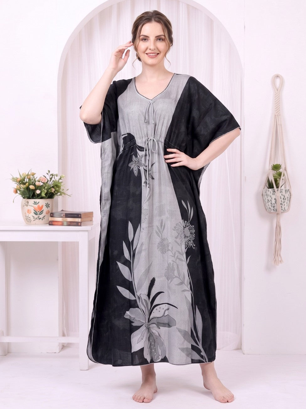 Freya Onyx Bloom Printed Kaftan