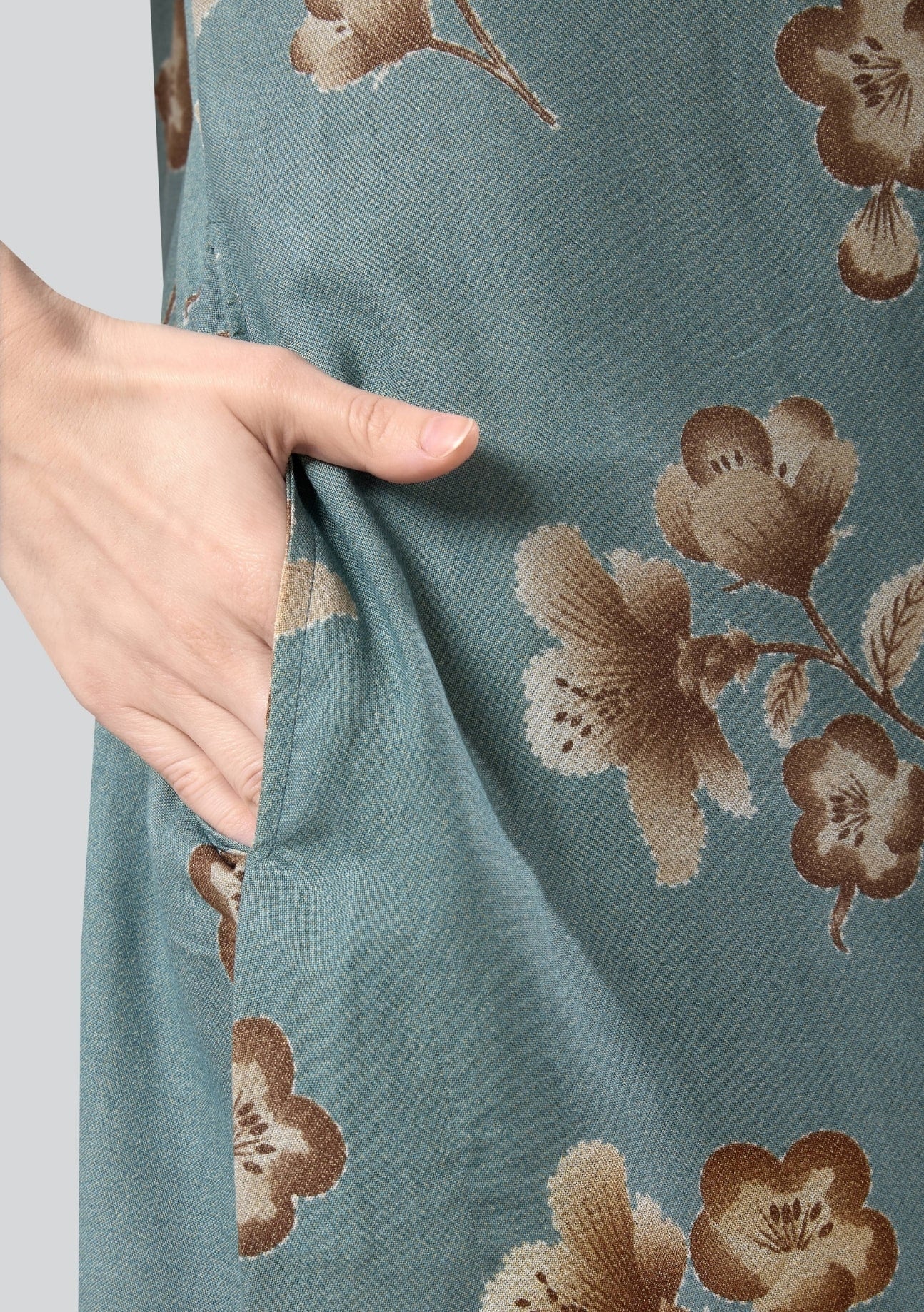 Cherry Olive Tie-Neck Nightgown