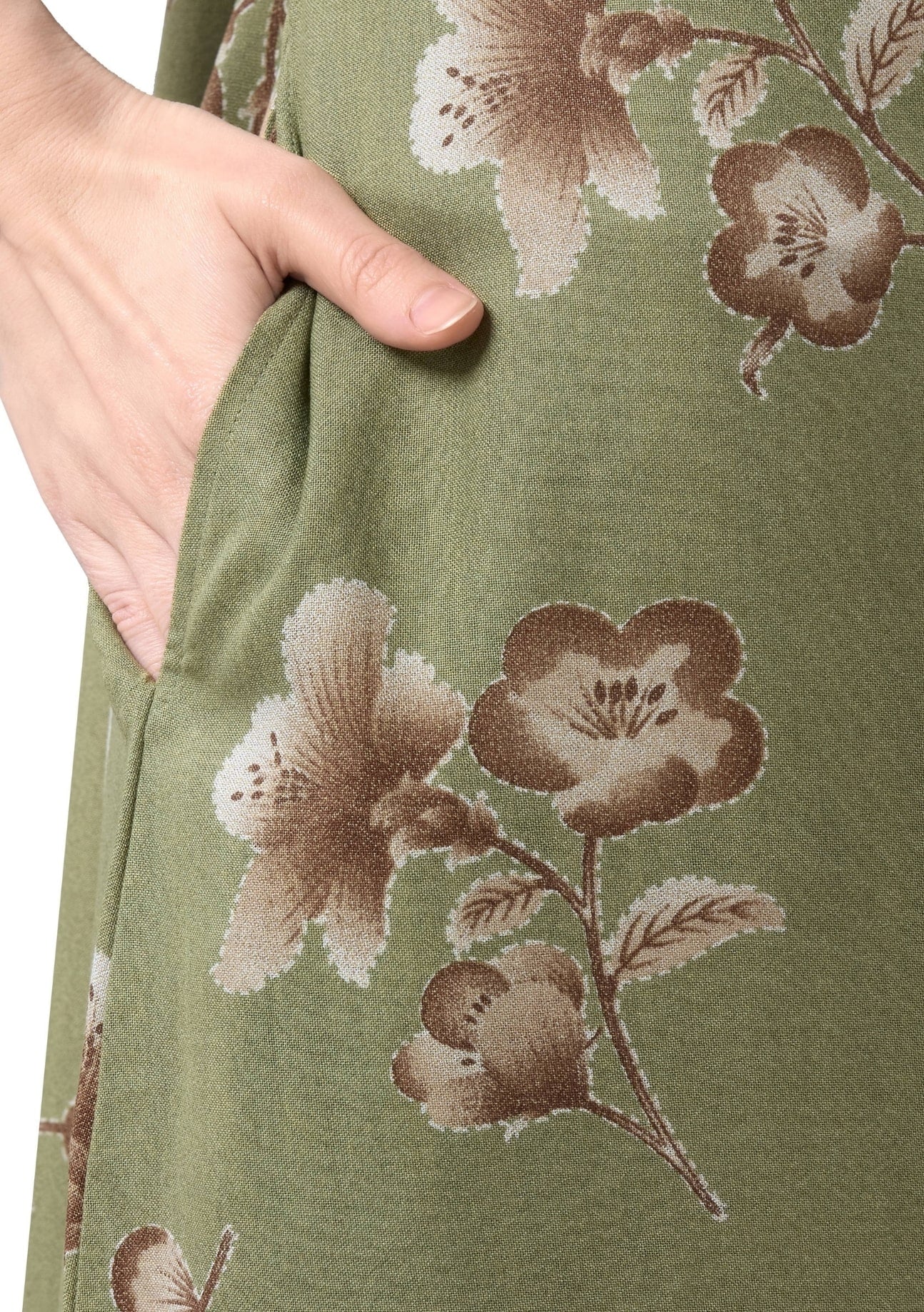 Cherry Leaf Green Tie-Neck Nightgown