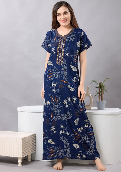 Lily Blue Embroidered Nightgown