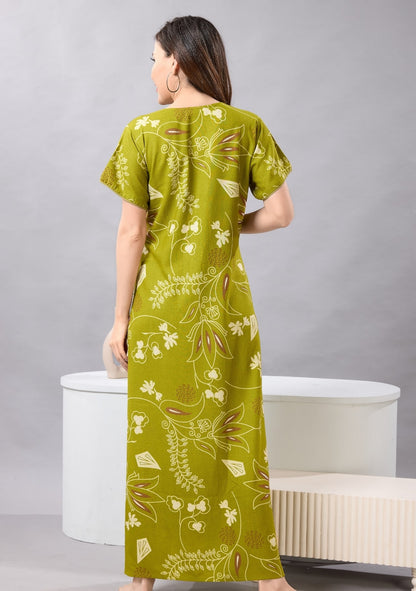 Lily Meadow Green Embroidered Nightgown