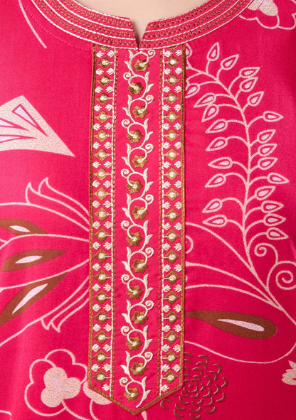Lily Magenta Embroidered Nightgown