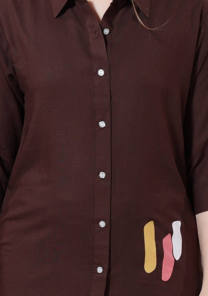 Riva Mocha Thread Linen Co-ord Set