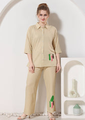 Riva Beige Linen Co-ord Set