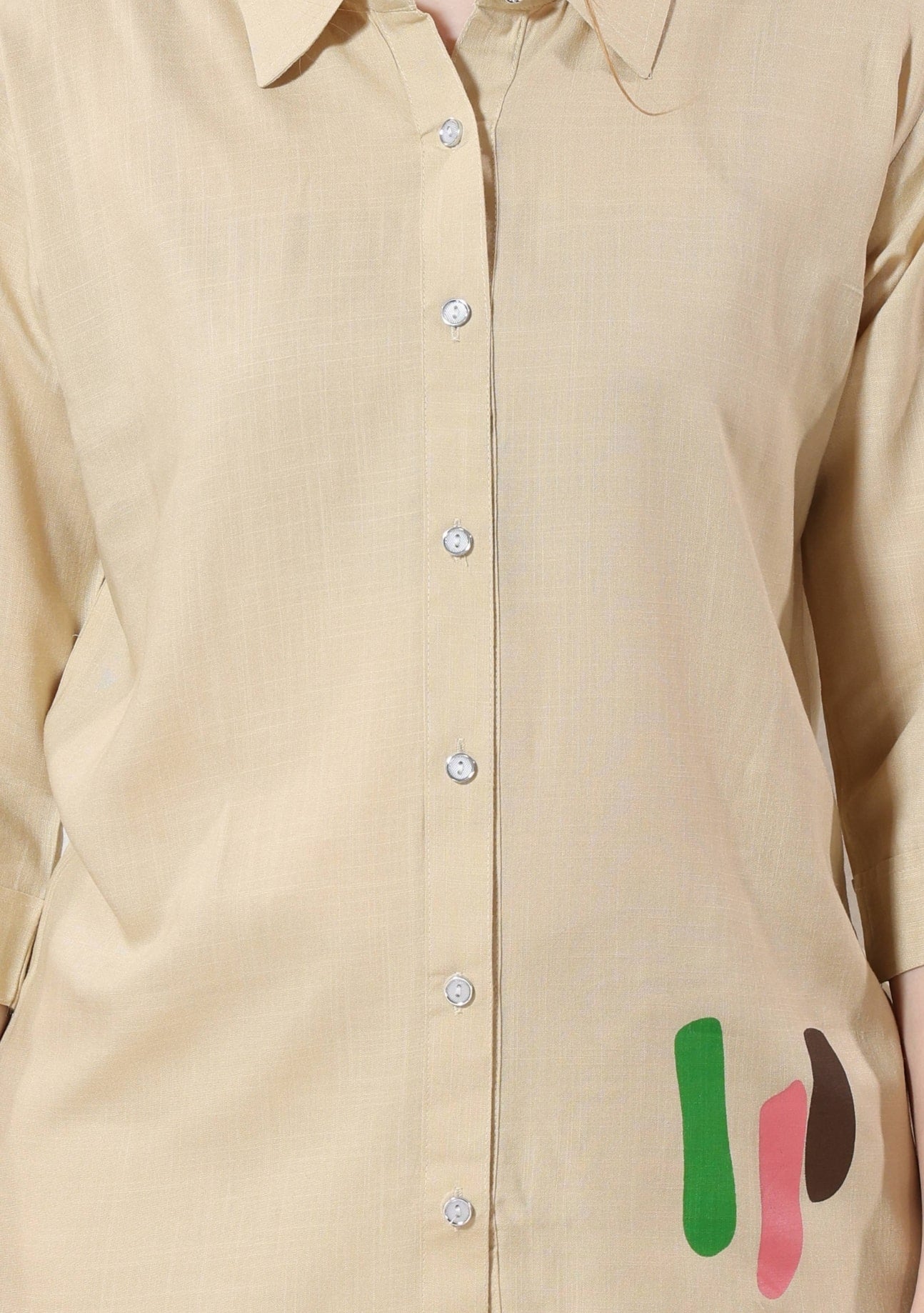 Riva Beige Thread Linen Co-ord Set