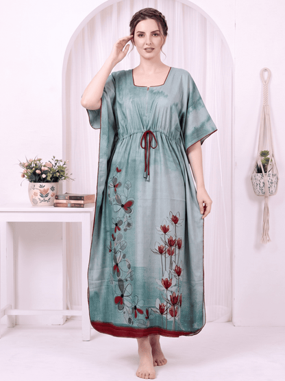 Saira Aqua Printed Kaftan