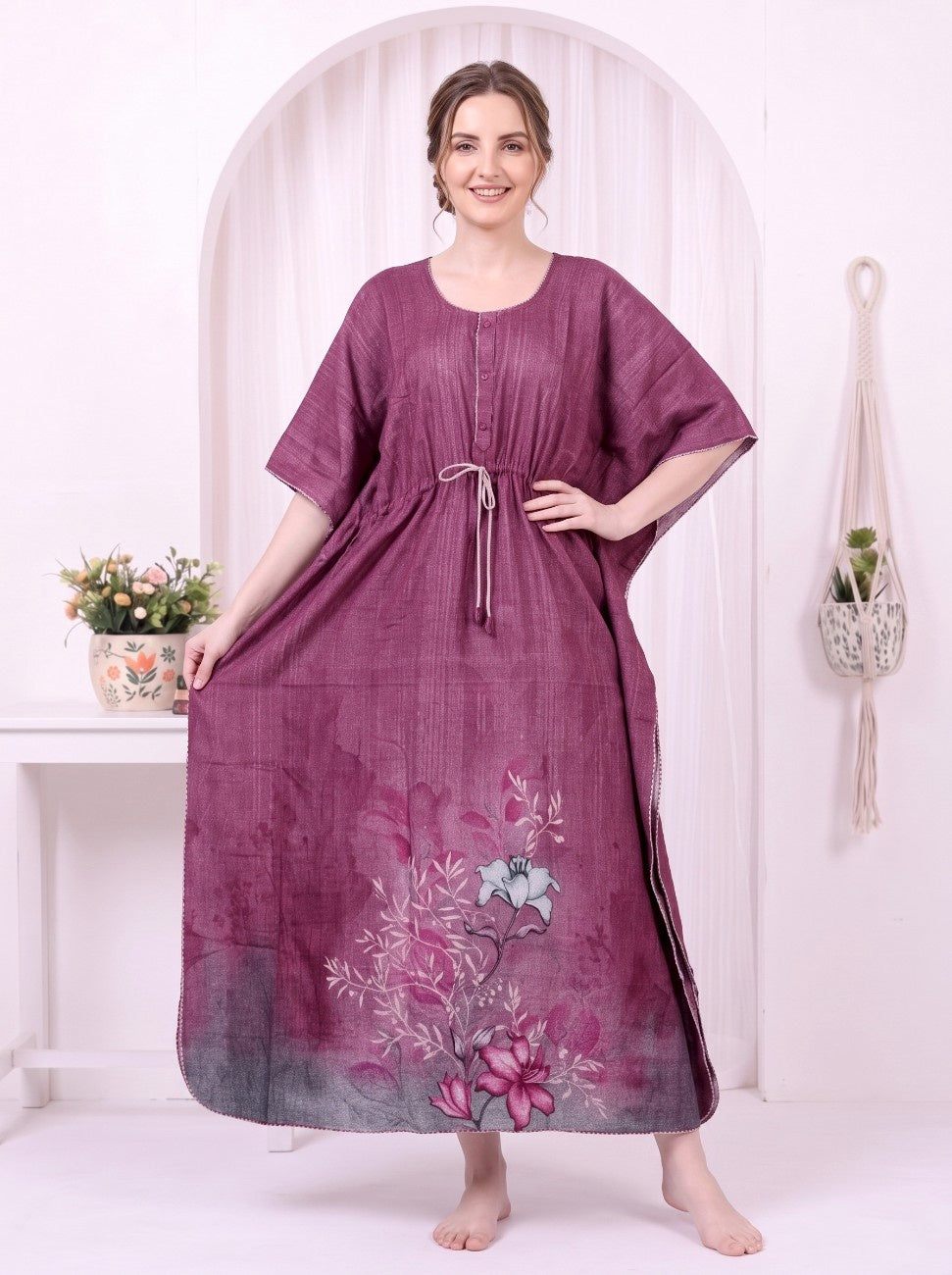 Avani Rosewood Printed Kaftan
