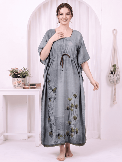 Saira Moonstone Grey Printed Kaftan
