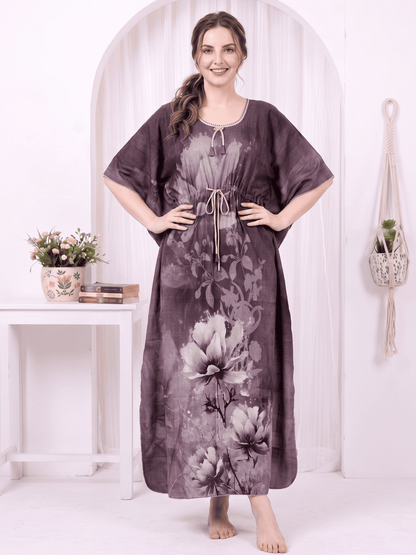 ZIA DUSTY MAUVE PRINTED KAFTAN