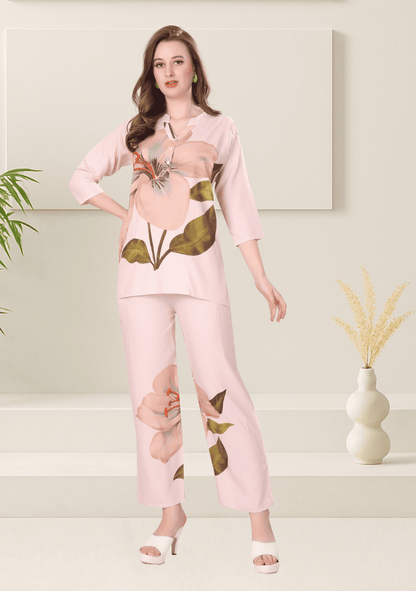 Grace Candy Floss Printed Rayon Co-ord Set