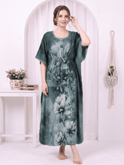 ZIA BOTANICAL GREEN PRINTED KAFTAN