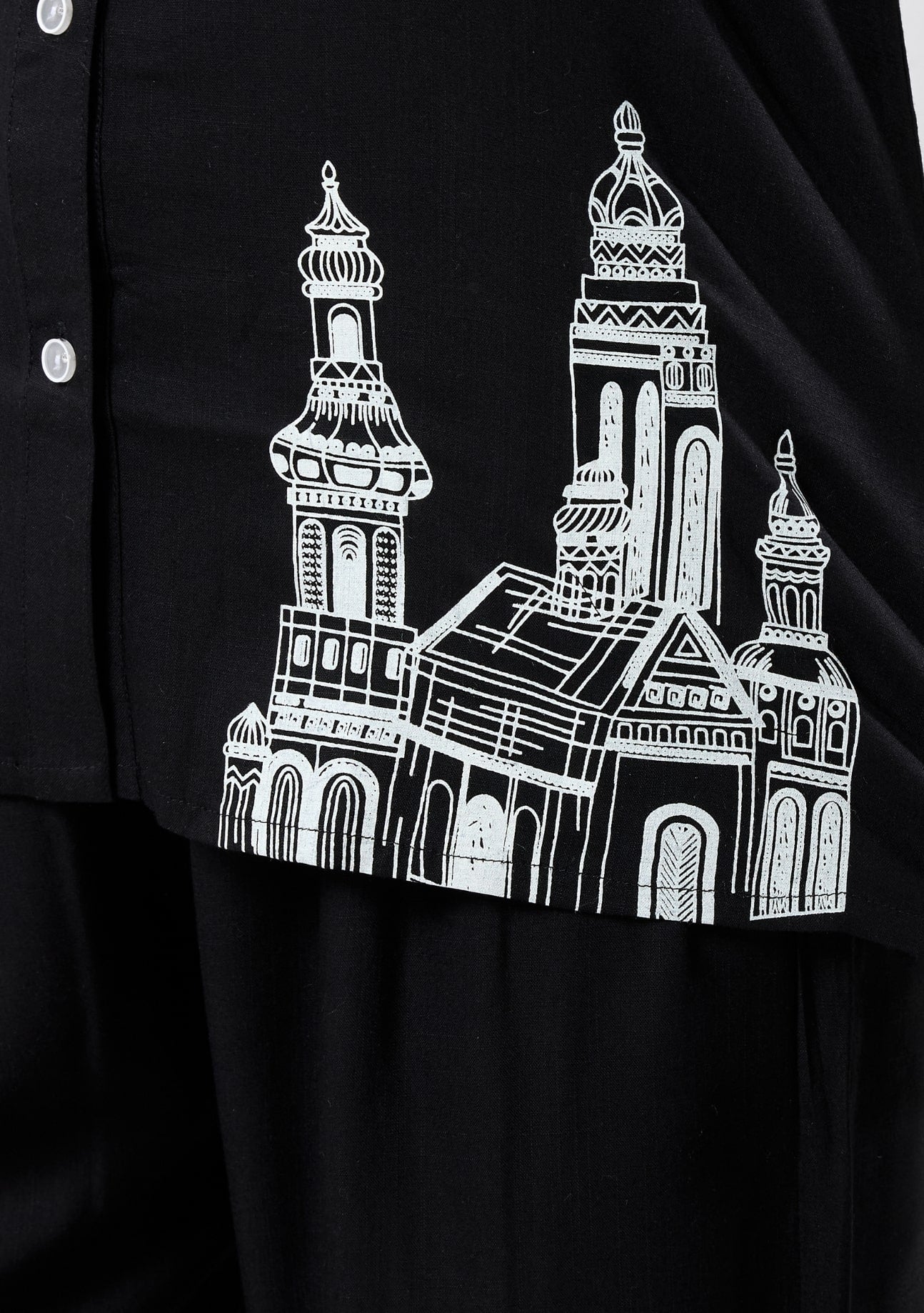 Veronica Noir Black Motif Linen Co-ord Set