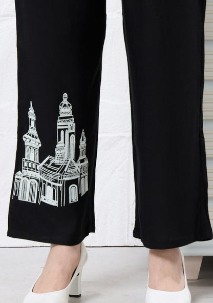 Veronica Noir Black Motif Linen Co-ord Set